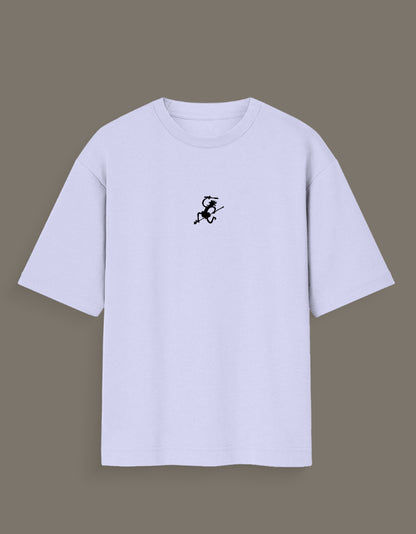 Light purple Luffy Gear 5 hand sketch t-shirt with small black graphic on front center