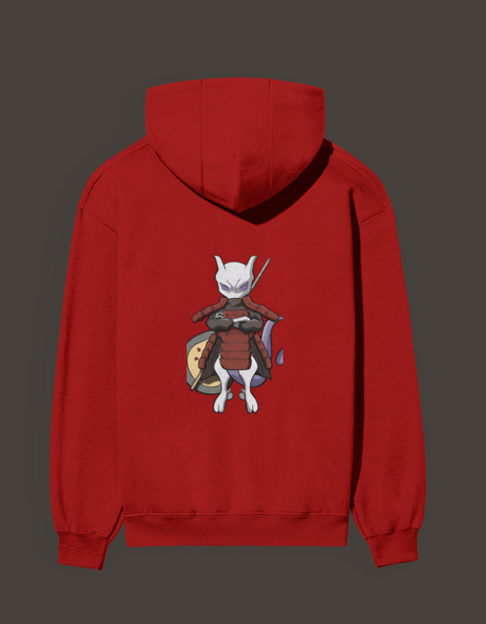 Red Madara Mewtwo anime hoodie featuring a unique graphic of Mewtwo in a dynamic pose