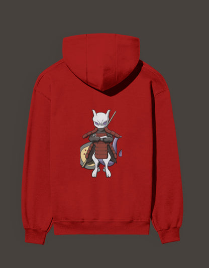 Red Madara Mewtwo anime hoodie featuring a unique graphic of Mewtwo in a dynamic pose