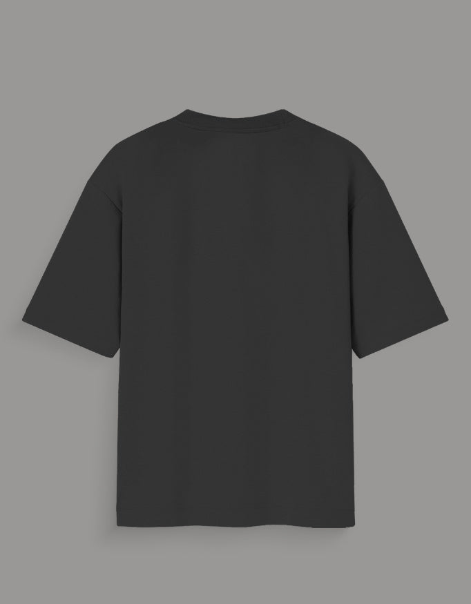 Black Madara Uchiha oversized t-shirt from AnimeVerseStore showing back view with short sleeves