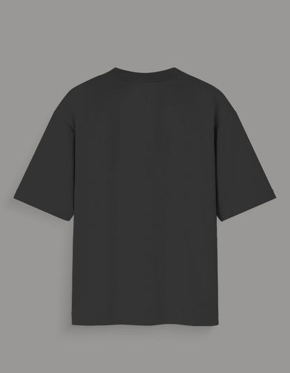 Black Madara Uchiha oversized t-shirt from AnimeVerseStore showing back view with short sleeves