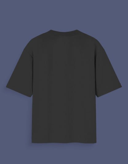 Black Majin Vegeta oversized tee showing the back side with short sleeves and relaxed fit
