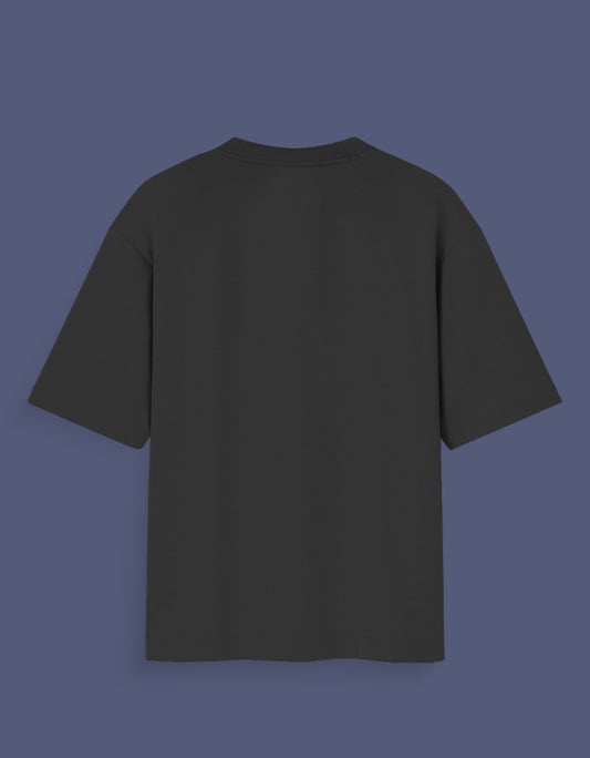 Black Majin Vegeta oversized tee showing the back side with short sleeves and relaxed fit