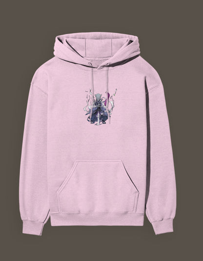 Mew 2 Hashira hoodie in pink featuring unique graphic design for anime fans