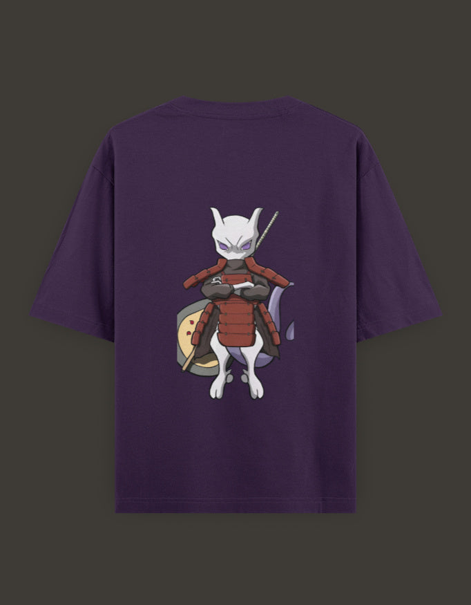 Mew2 x Madara anime t-shirt featuring a vibrant illustration on the back in purple fabric