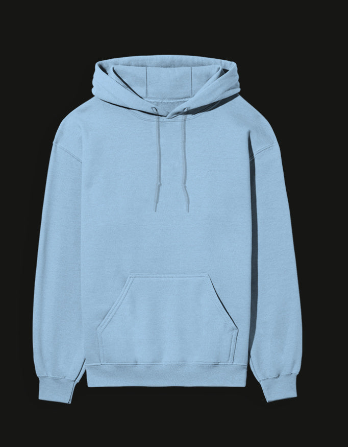 Light blue NAGI anime hoodie with a spacious front pocket and adjustable hood