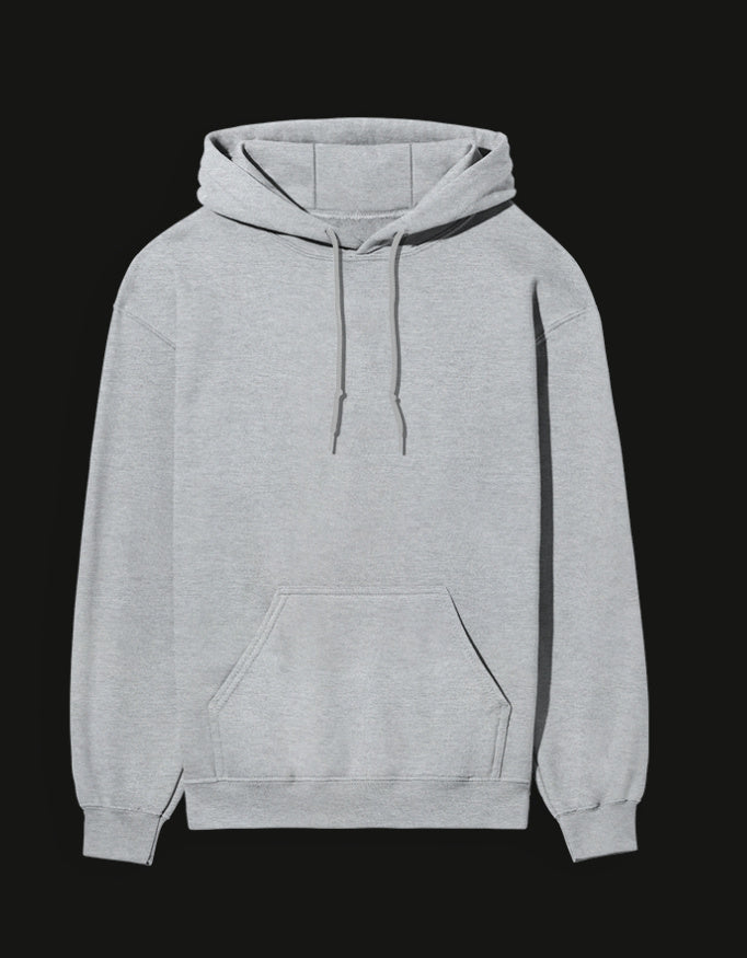 Gray hoodie featuring NAGI anime design with a classic kangaroo pocket and adjustable drawstrings