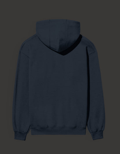 Back view of a navy narcos unisex hoodie made from soft, durable fabric for casual wear
