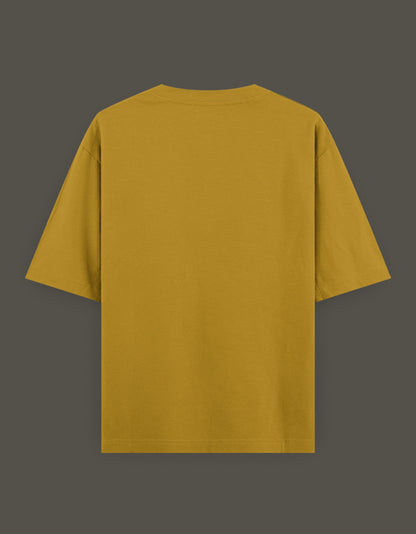 Back view of mustard yellow short sleeve isagi anime t-shirt from AnimeVerseStore plain design