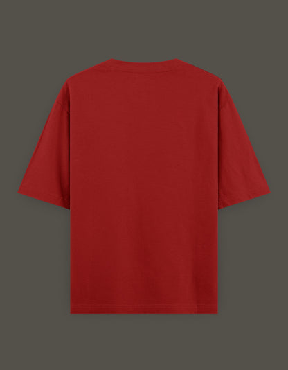 Back view of isagi anime t-shirt plain red short sleeve cotton crew neck casual fit