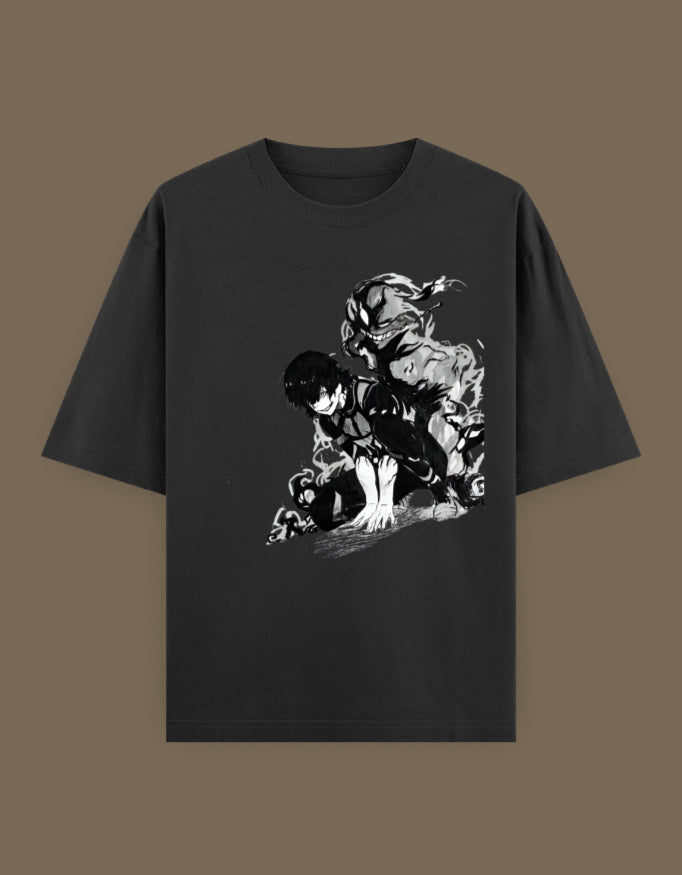 Bachira anime t-shirt black short sleeve crew neck unisex cotton tee front view on neutral background