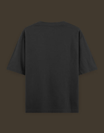 Back view of black cotton blue lock artist tee by AnimeVerseStore short sleeve oversized fit