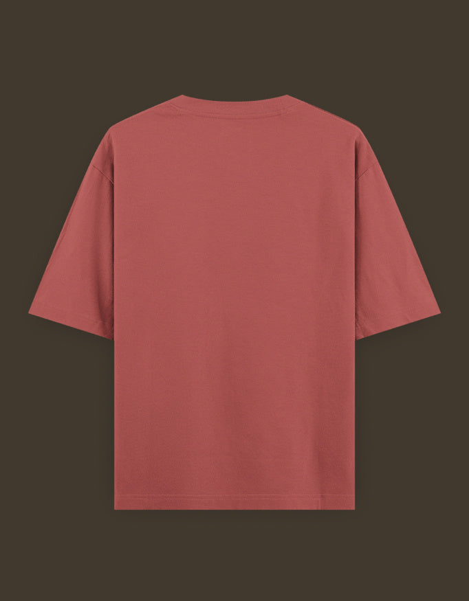 Back view of AnimeVerseStore blue lock artist tee in muted terracotta red cotton short sleeve shirt