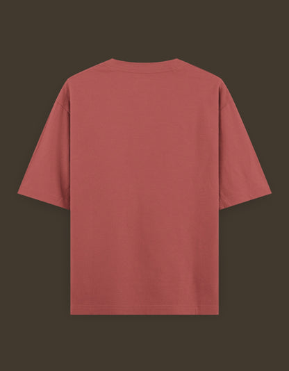Back view of AnimeVerseStore blue lock artist tee in muted terracotta red cotton short sleeve shirt