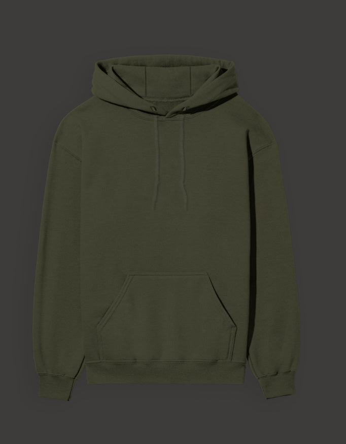 Olive green hoodie with front pocket, perfect as a Pepe frog hoodie for Gen Z fashion