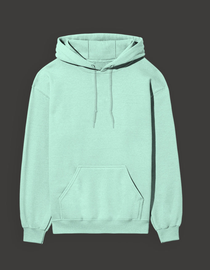 Mint green Pepe frog hoodie for Gen Z with a front pocket and adjustable drawstring hood