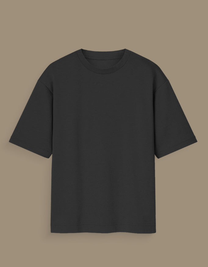 Black personalized oversized T-shirt India featuring a red and black anime graphic design