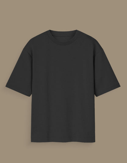 Black personalized oversized T-shirt India featuring a red and black anime graphic design