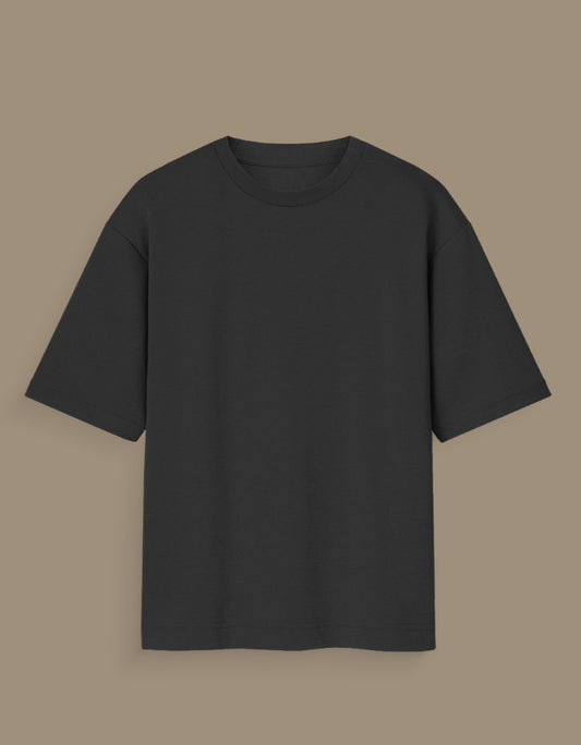 Black personalized oversized T-shirt India featuring a red and black anime graphic design