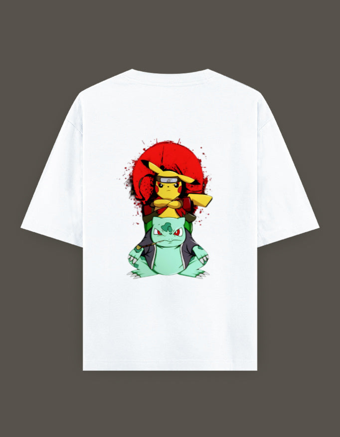 Pikachu Sage Mode t-shirt featuring Pikachu and Bulbasaur in a fun design