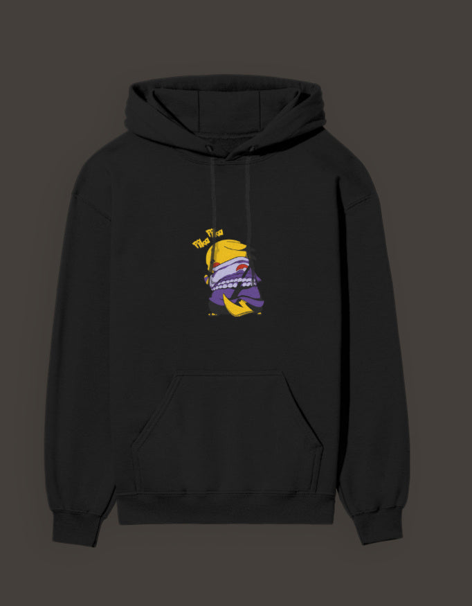 Pikachu Uchiha hoodie in black featuring a unique Pikachu design with a ninja headband