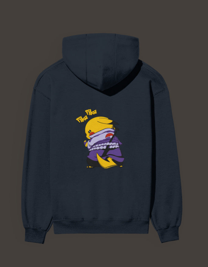 Pikachu Uchiha hoodie featuring a unique Pikachu design on the back in vibrant colors