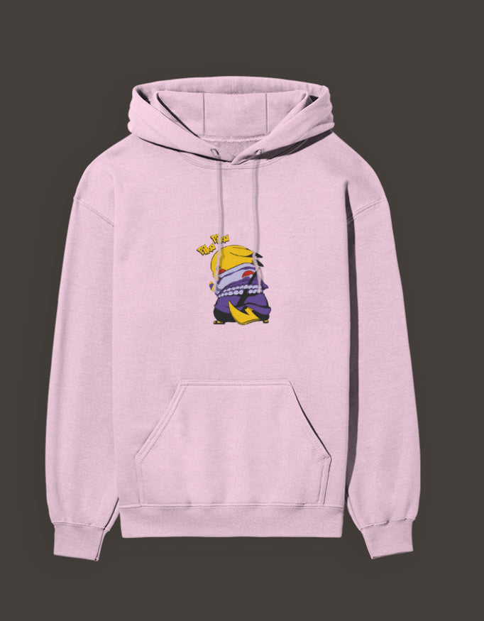 Pikachu Uchiha hoodie in pink featuring a unique Pikachu design with an Uchiha outfit
