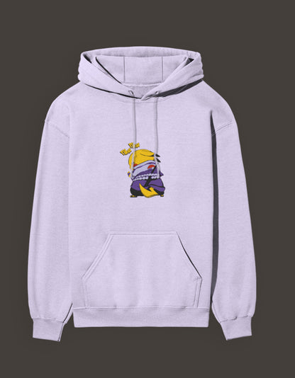 Pikachu Uchiha hoodie in lavender featuring unique anime character design for comfy casual wear