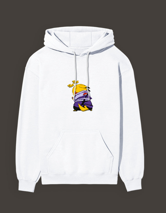 Pikachu Uchiha hoodie in white featuring an anime-inspired graphic design