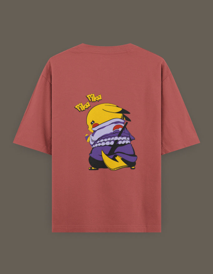 Pikachu Uchiha t-shirt featuring a playful design of Pikachu dressed as a ninja