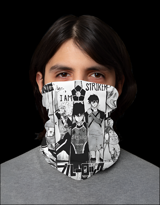 Rouge Shinobi Blue Lock bandana featuring characters and graphics for anime fans