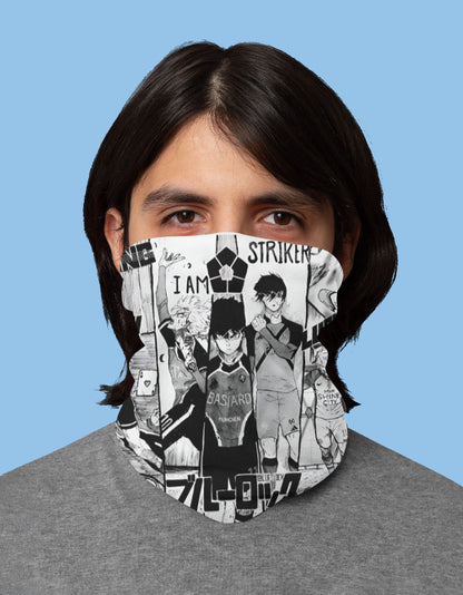 Rouge Shinobi Blue Lock bandana featuring anime characters in a stylish design for fans