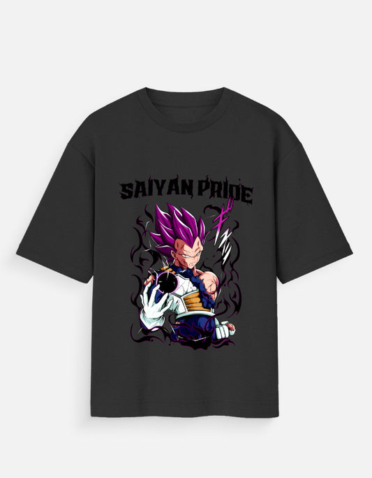 Black Saiyan Pride unisex tee featuring anime character with purple hair and energy blast graphic