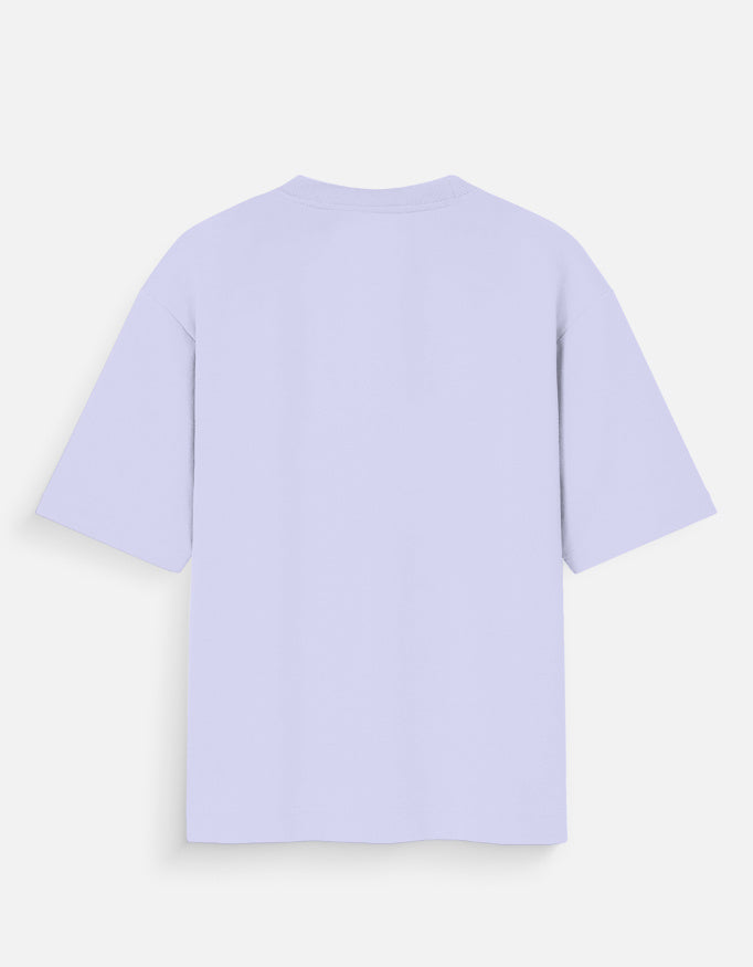 Back view of plain light purple Saiyan Pride unisex tee with short sleeves and crew neck