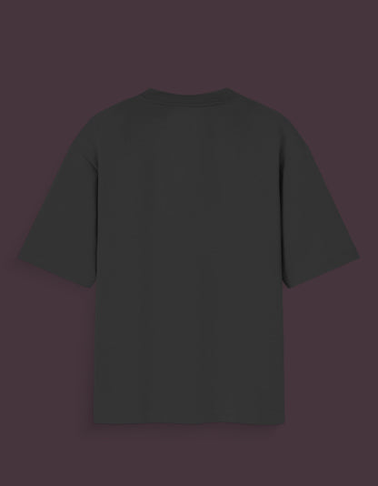 Black plain back view of Shanks haki oversized t-shirt from AnimeVerseStore