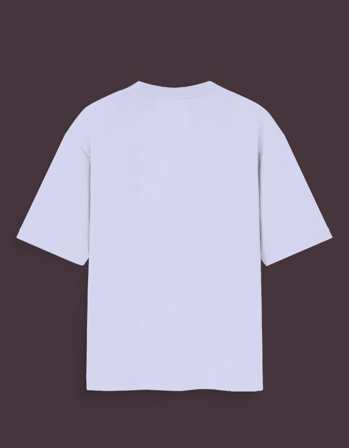 Back view of plain light purple Shanks haki oversized t-shirt with short sleeves and relaxed fit