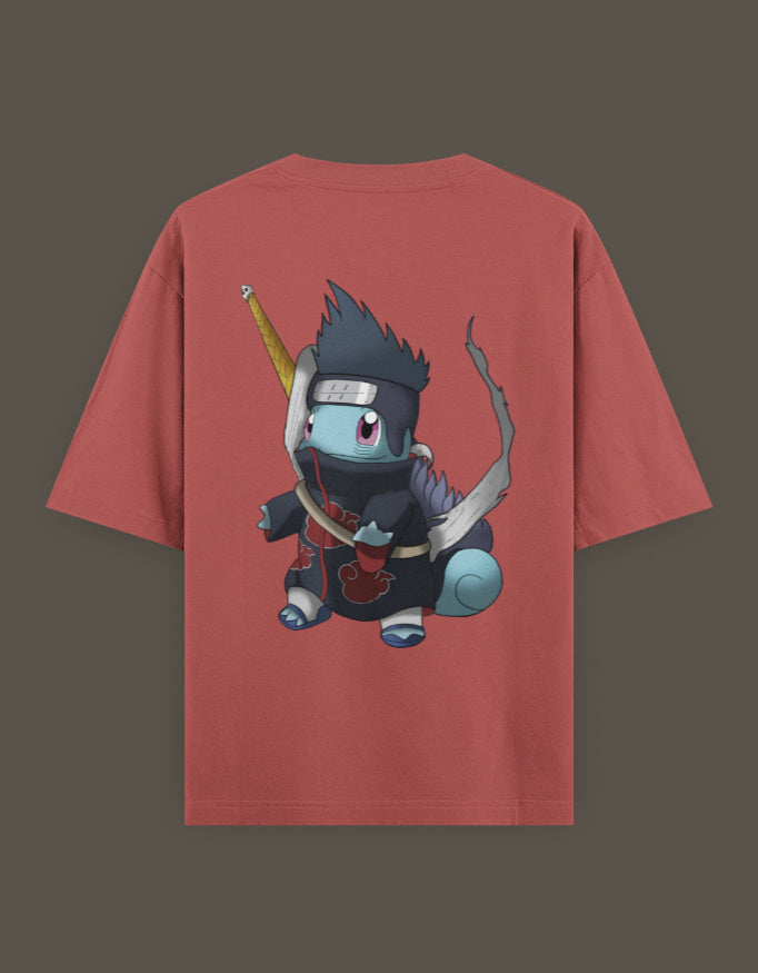 Squirtle Akatsuki t-shirt featuring a cute Squirtle in ninja attire on the back