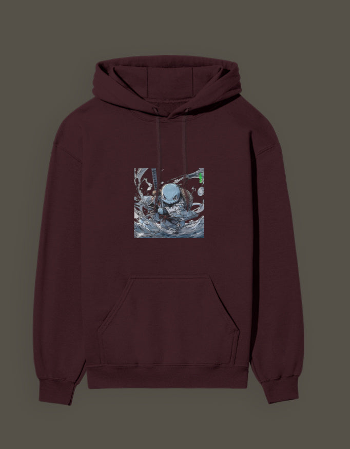 Maroon Squirtle Hashira Hoodie featuring a vibrant graphic design for anime fans