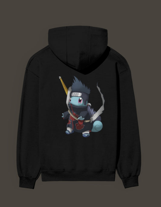 Squirtle x Kisame anime hoodie featuring a unique design of Squirtle in a cool outfit