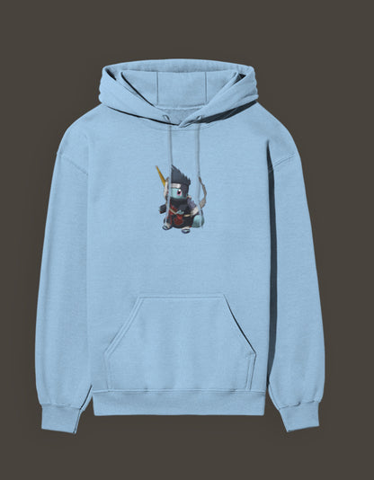 Squirtle x Kisame anime hoodie in light blue featuring a unique design for fans of both series