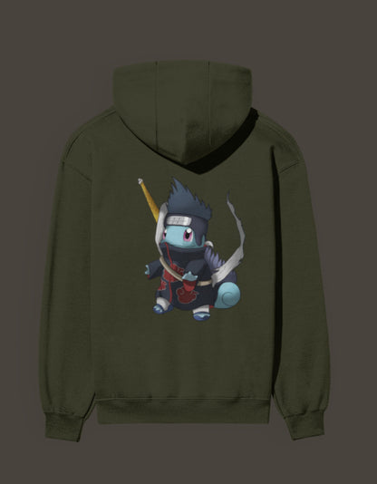 Squirtle x Kisame anime hoodie featuring a unique character design with vibrant colors