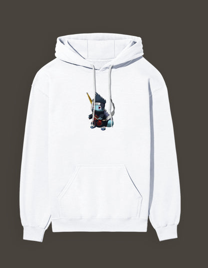 White squirtle x kisame anime hoodie featuring a cute character design on the front