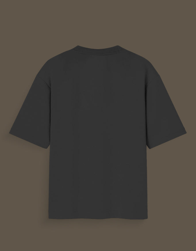 Back view of black ultra instinct anime t-shirt with short sleeves and crew neck