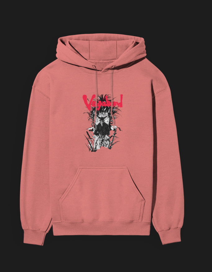 Pink Vagabond anime hoodie featuring unique graphic design for anime fans