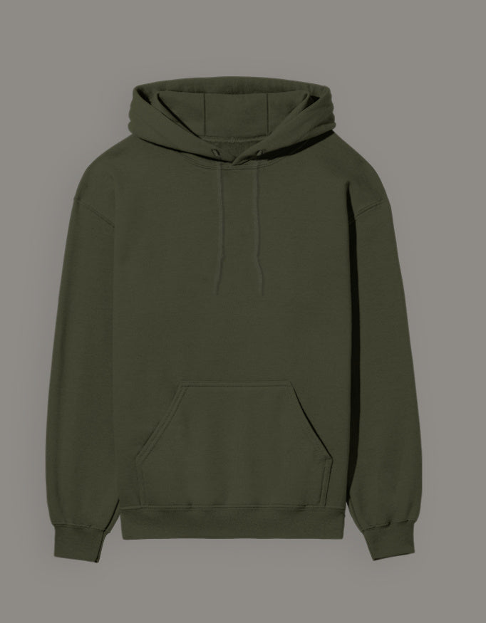 Olive green unisex hoodie featuring a front pocket, perfect for anime fans of the Whitebeard hoodie One Piece