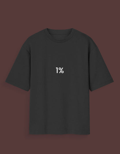 Black t-shirt with 1 percent graphic printed on front from AnimeVerseStore why so srys tee India