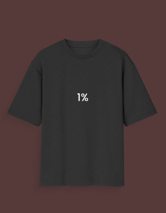 Black t-shirt with 1 percent graphic printed on front from AnimeVerseStore why so srys tee India