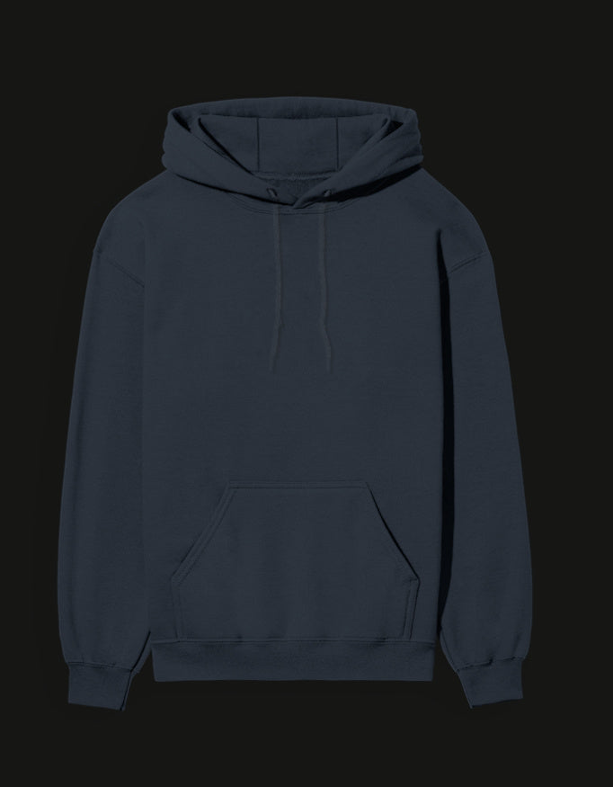 Yujiro Hanma hoodie in dark navy featuring a classic design and front kangaroo pocket