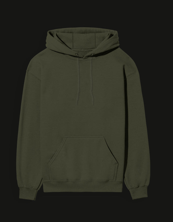 Olive Green Yujiro Hanma hoodie with a front pocket and adjustable drawstring hood