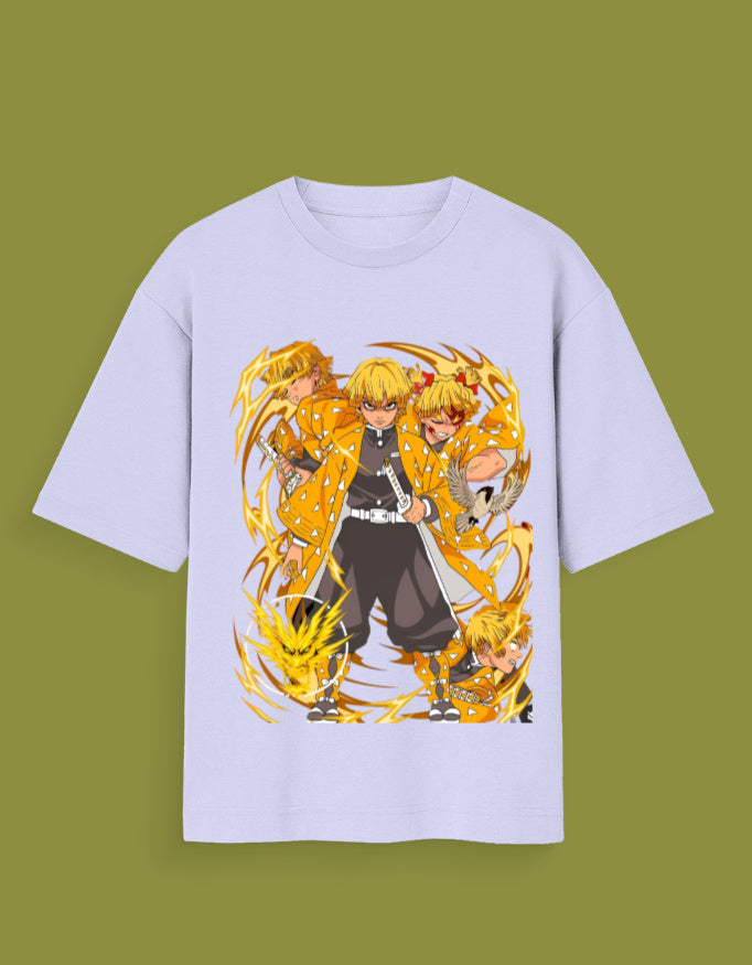 AnimeVerseStore Zenitsu t-shirt India with vibrant yellow character design on a white casual tee